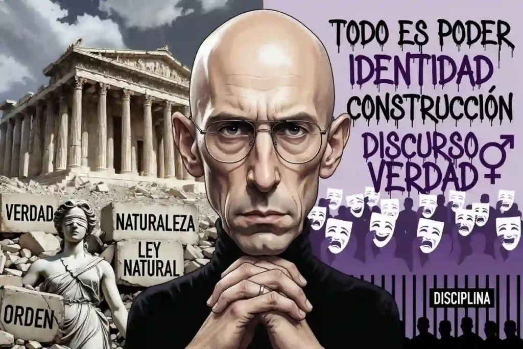 Caricatura de Michel Foucault